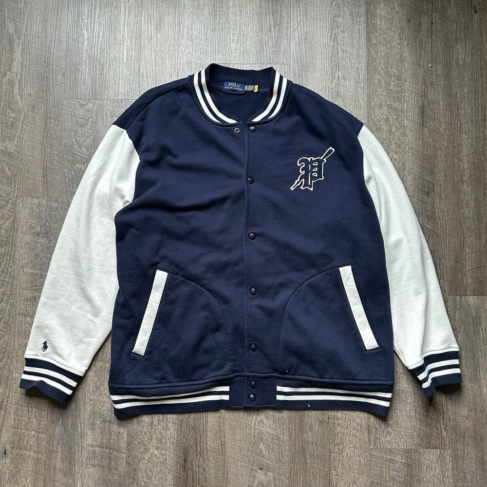 Polo Ralph Lauren Men's Gothic P Fleece Varsity Letterman Jacket Size XXL GOOD - Picture 1 of 11